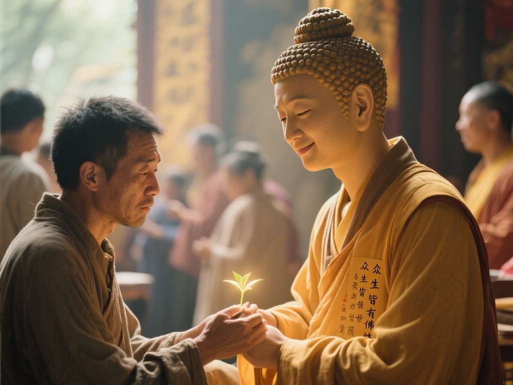 法华经体会 (法华经体会:深入佛法智慧的修行感悟) 《法华经》中最令人印象深刻的一点是其强调“众生皆有